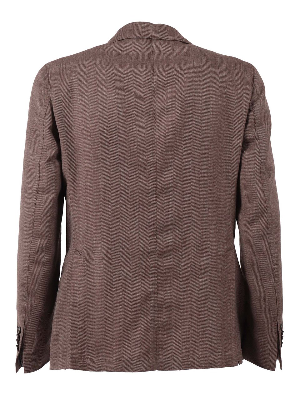 Luigi Bianchi Double Breasted Drop S Herringbone Blazer Grijs