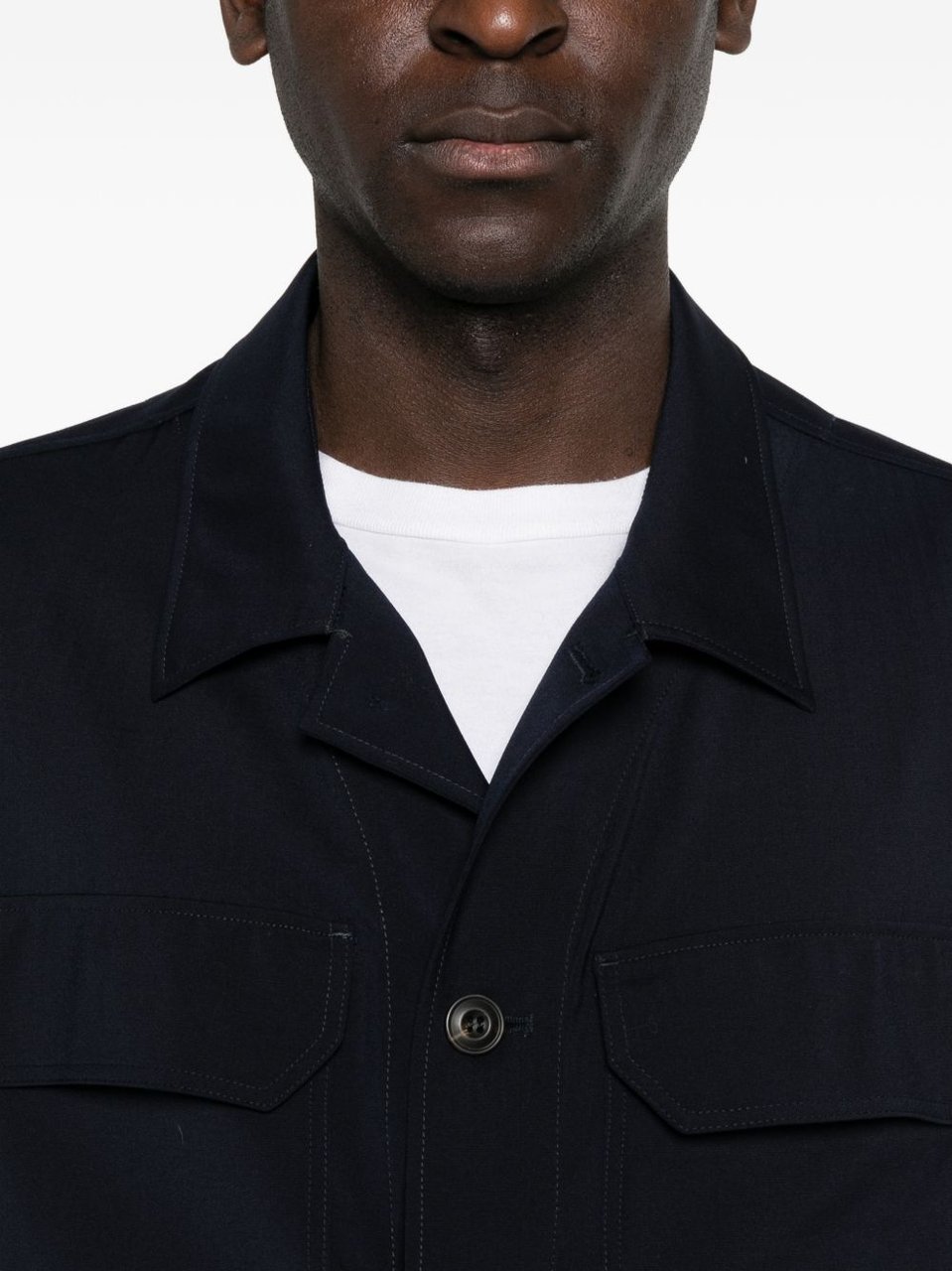 Luigi Bianchi Brando Minimalist Tailored Flap Jacket Zwart