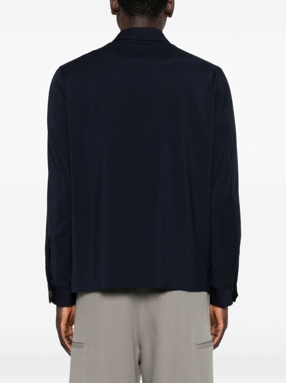 Luigi Bianchi Brando Minimalist Tailored Flap Jacket Zwart