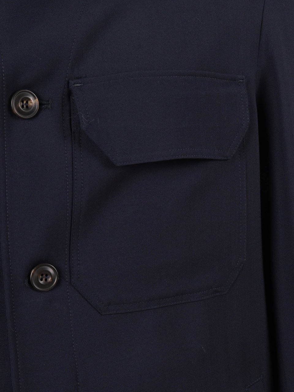 Luigi Bianchi Navy Drop S Wool Jacket Zwart