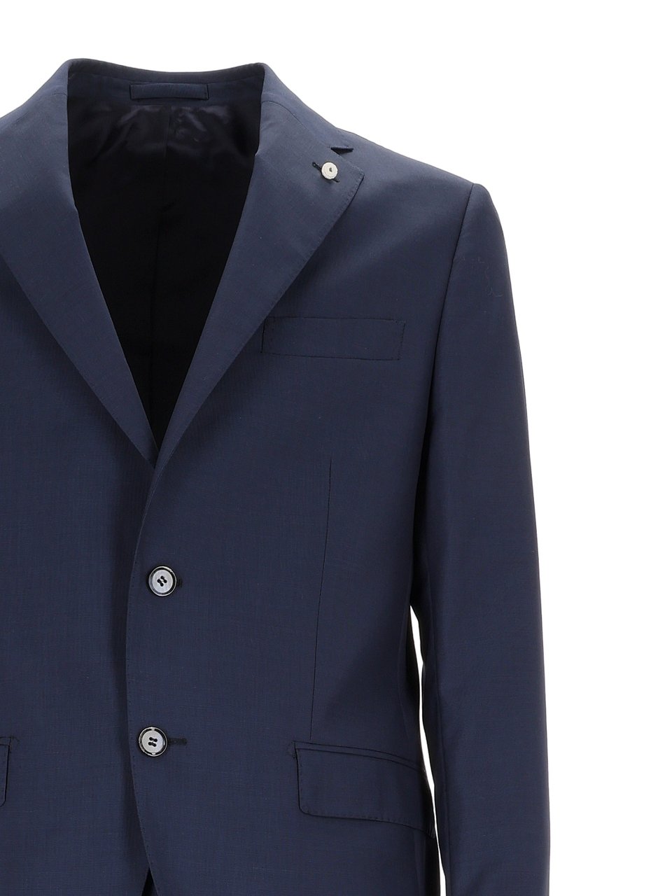 Luigi Bianchi Navy Wool Suit Zwart