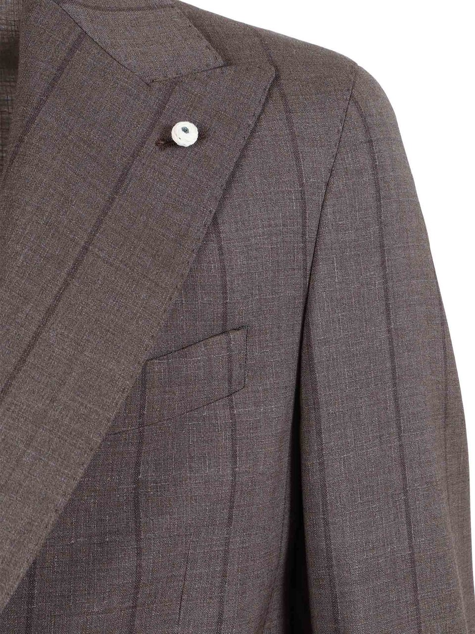 Luigi Bianchi Brown Virgin Wool Pinstripe Suit Bruin