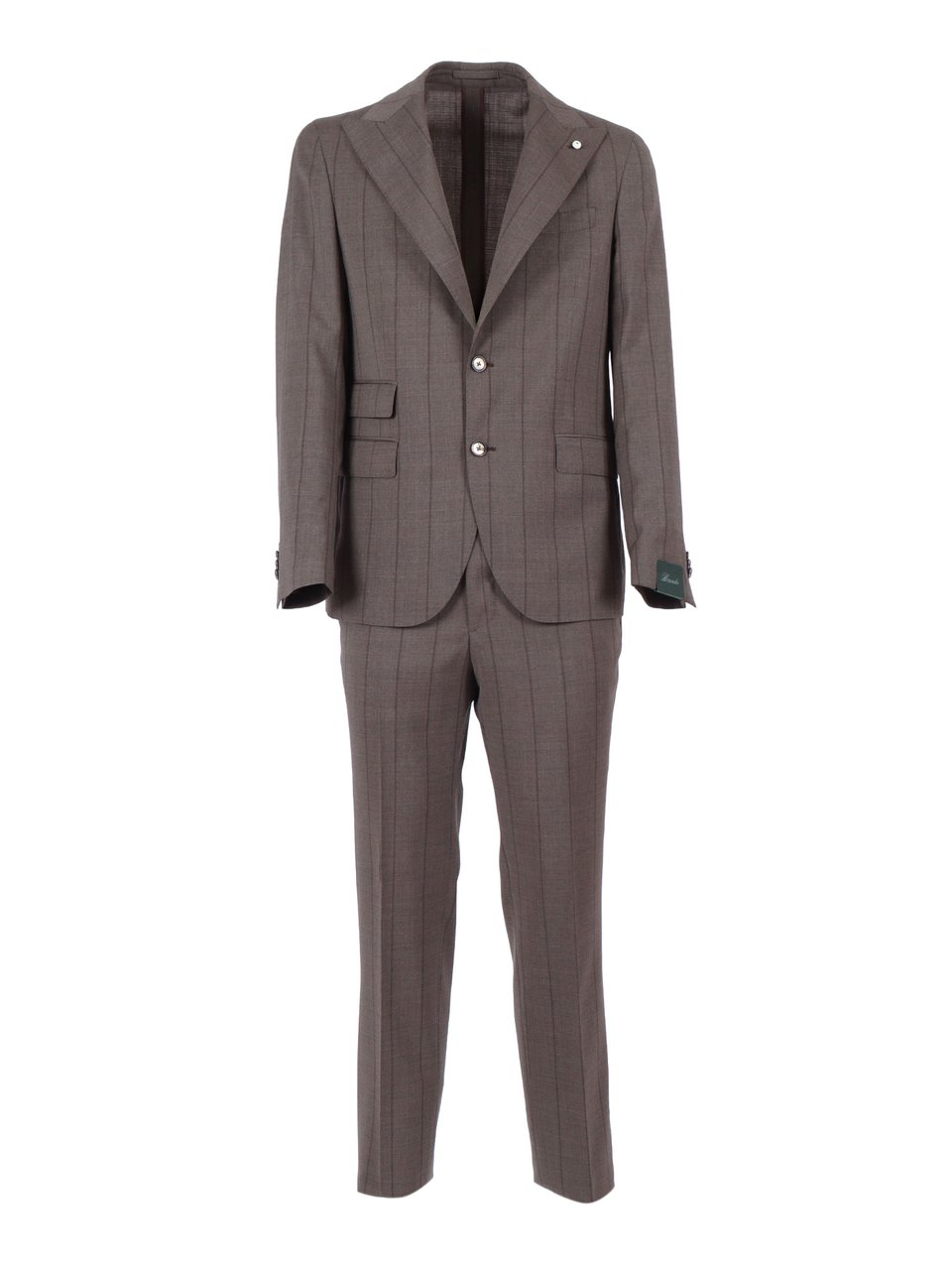 Luigi Bianchi Brown Virgin Wool Pinstripe Suit Bruin