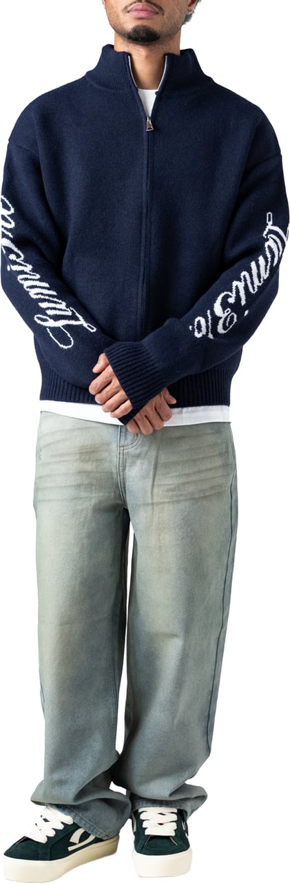 LUMI3RE The Lumi3re Cardigan Dark Blue Blauw