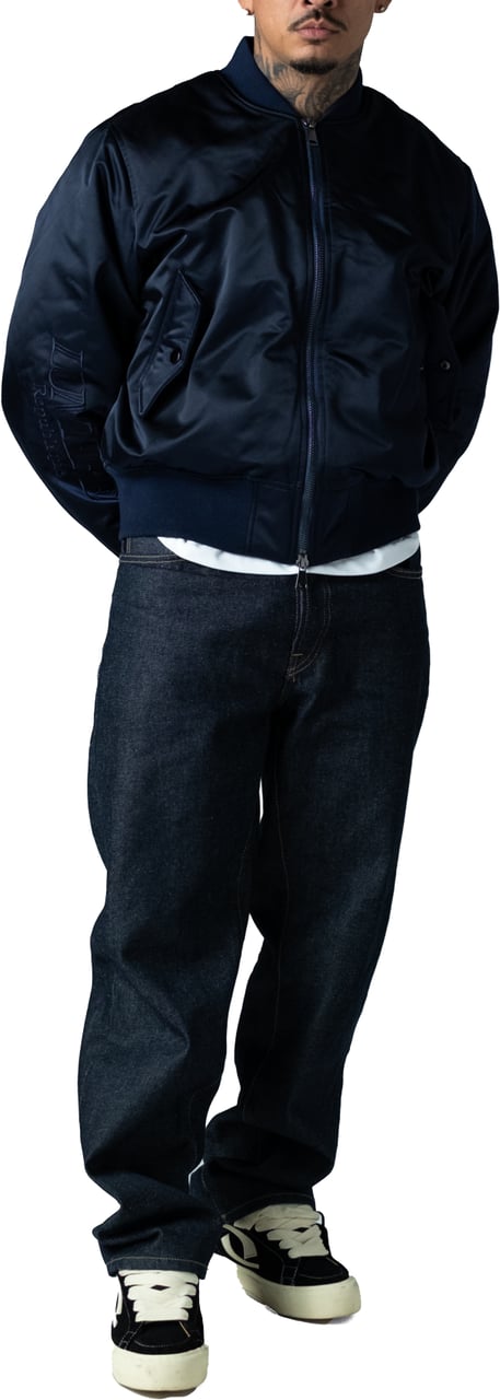 LUMI3RE Republique Nylon Bomber Jacket Blue Blauw