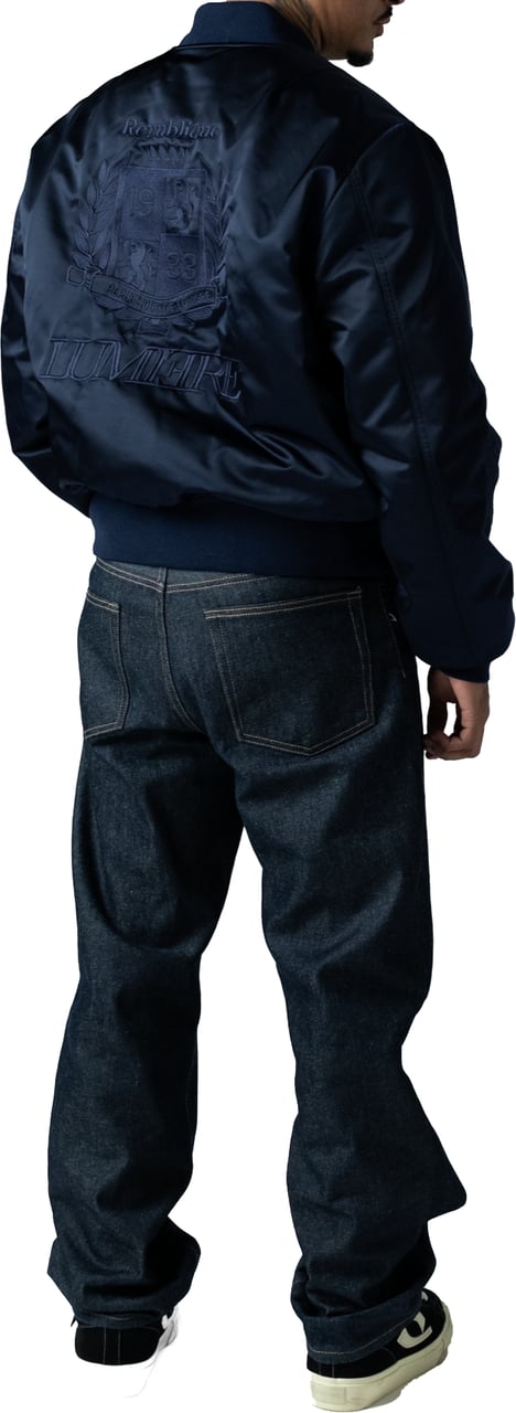 LUMI3RE Republique Nylon Bomber Jacket Blue Blauw
