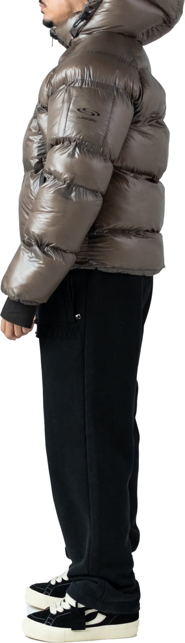 LUMI3RE Brown Wave Logo Pattern Jacket Bruin