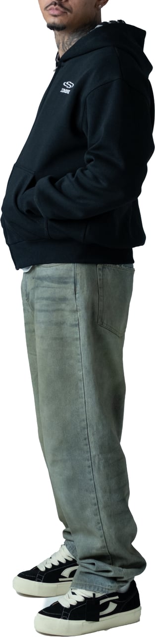 LUMI3RE Wave Logo Plaid Hoodie Black Zwart