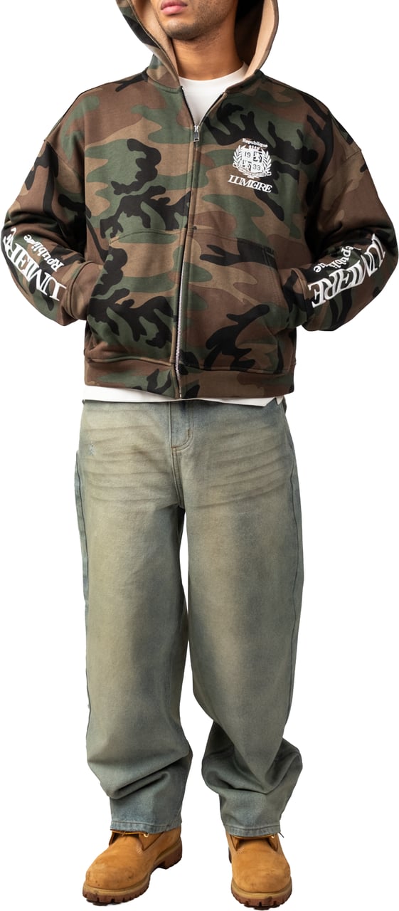 LUMI3RE Camo Republique Zipper Hoodie Groen