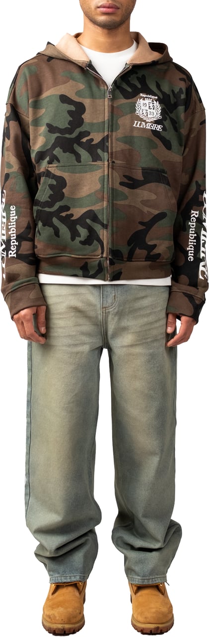 LUMI3RE Camo Republique Zipper Hoodie Groen