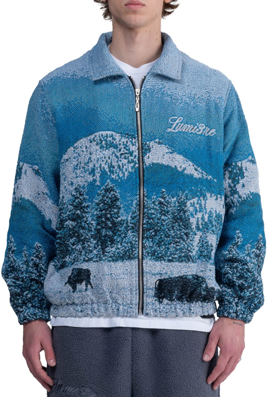 LUMI3RE Mountain Lake Jacquard Jacket Lichtblauw