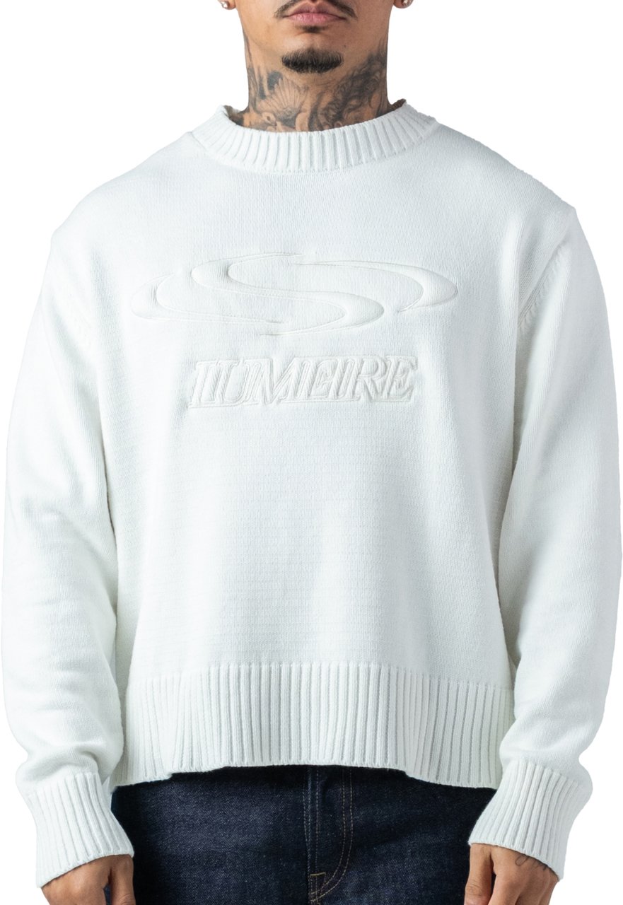 LUMI3RE The Wave 3D Knitted Crewneck Wit