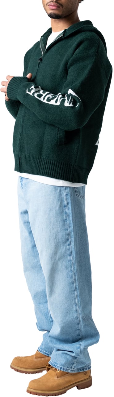 LUMI3RE The Republique Knitted Zipper Hoodie Green Groen