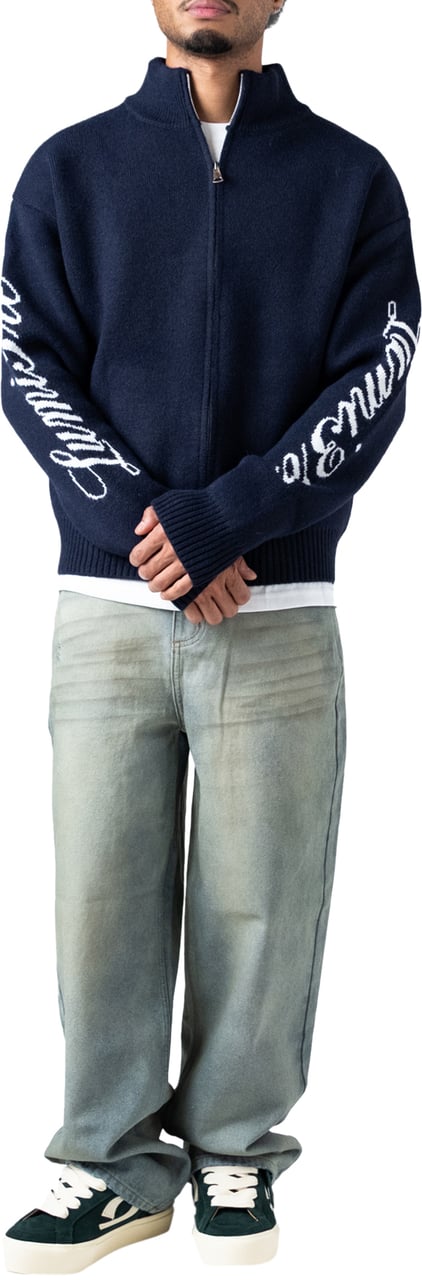 LUMI3RE The Lumi3re Cardigan Dark Blue Blauw