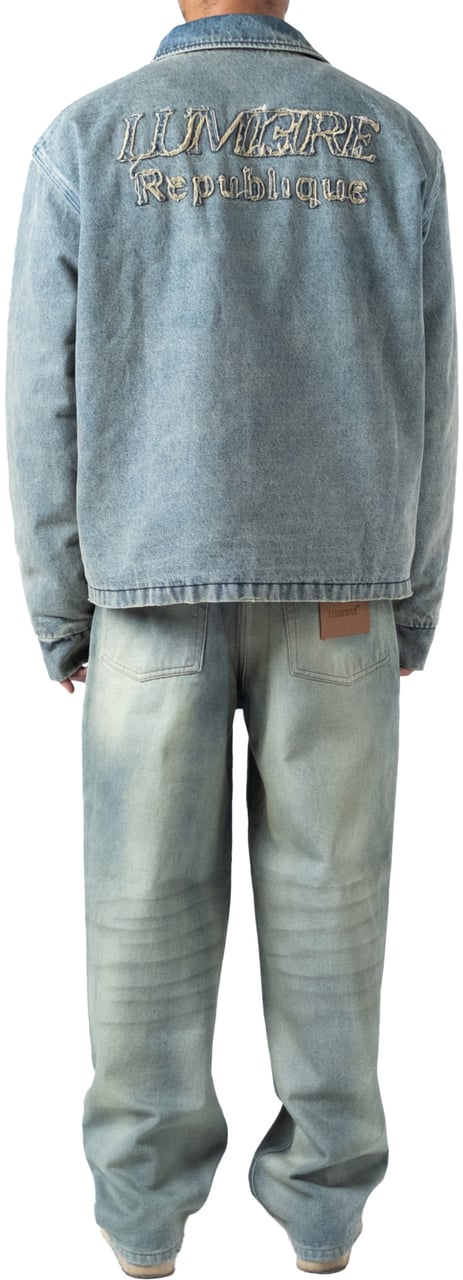 LUMI3RE Leather Patch ‘1933’ Jeans (Man) Lichtblauw