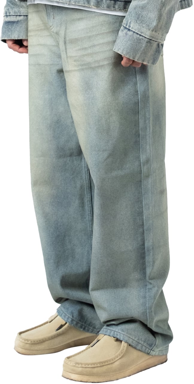 LUMI3RE Leather Patch ‘1933’ Jeans (Man) Lichtblauw