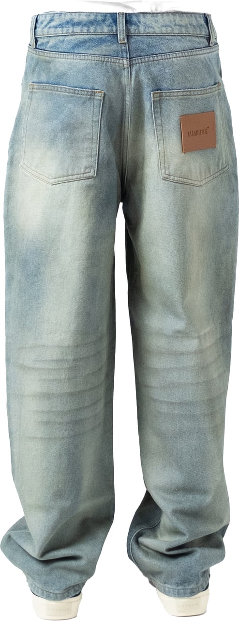 LUMI3RE Leather Patch ‘1933’ Jeans (Man) Lichtblauw