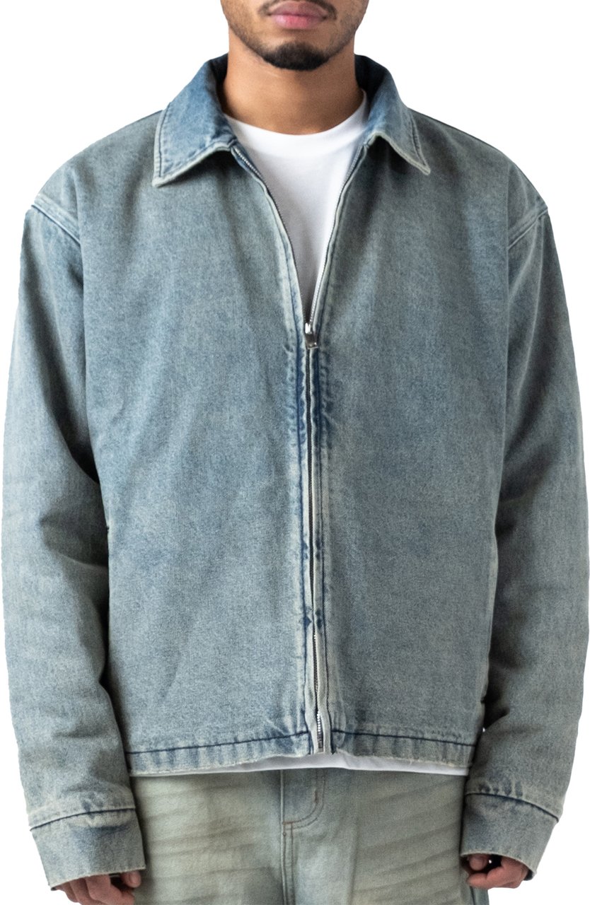 LUMI3RE Destroyed Washed Denim jacket Lichtblauw