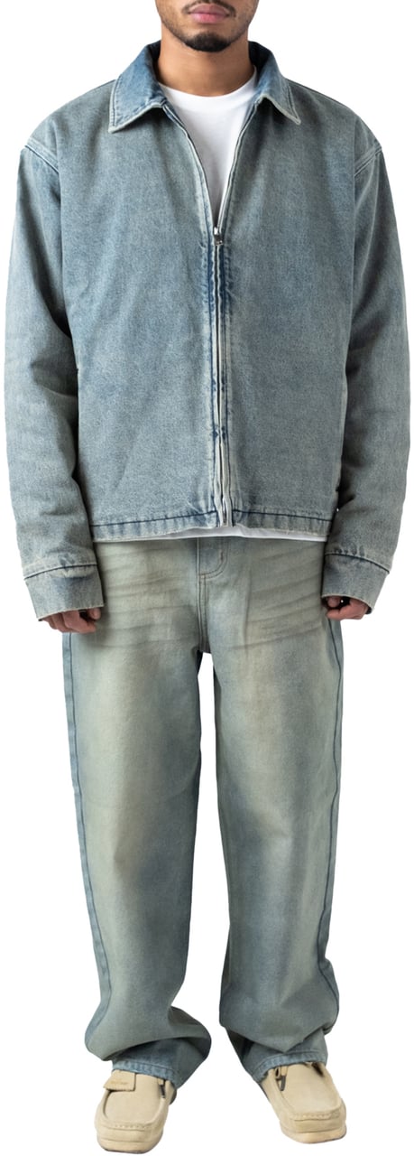 LUMI3RE Destroyed Washed Denim jacket Lichtblauw