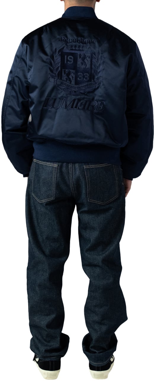 LUMI3RE Republique Nylon Bomber Jacket Blue Blauw