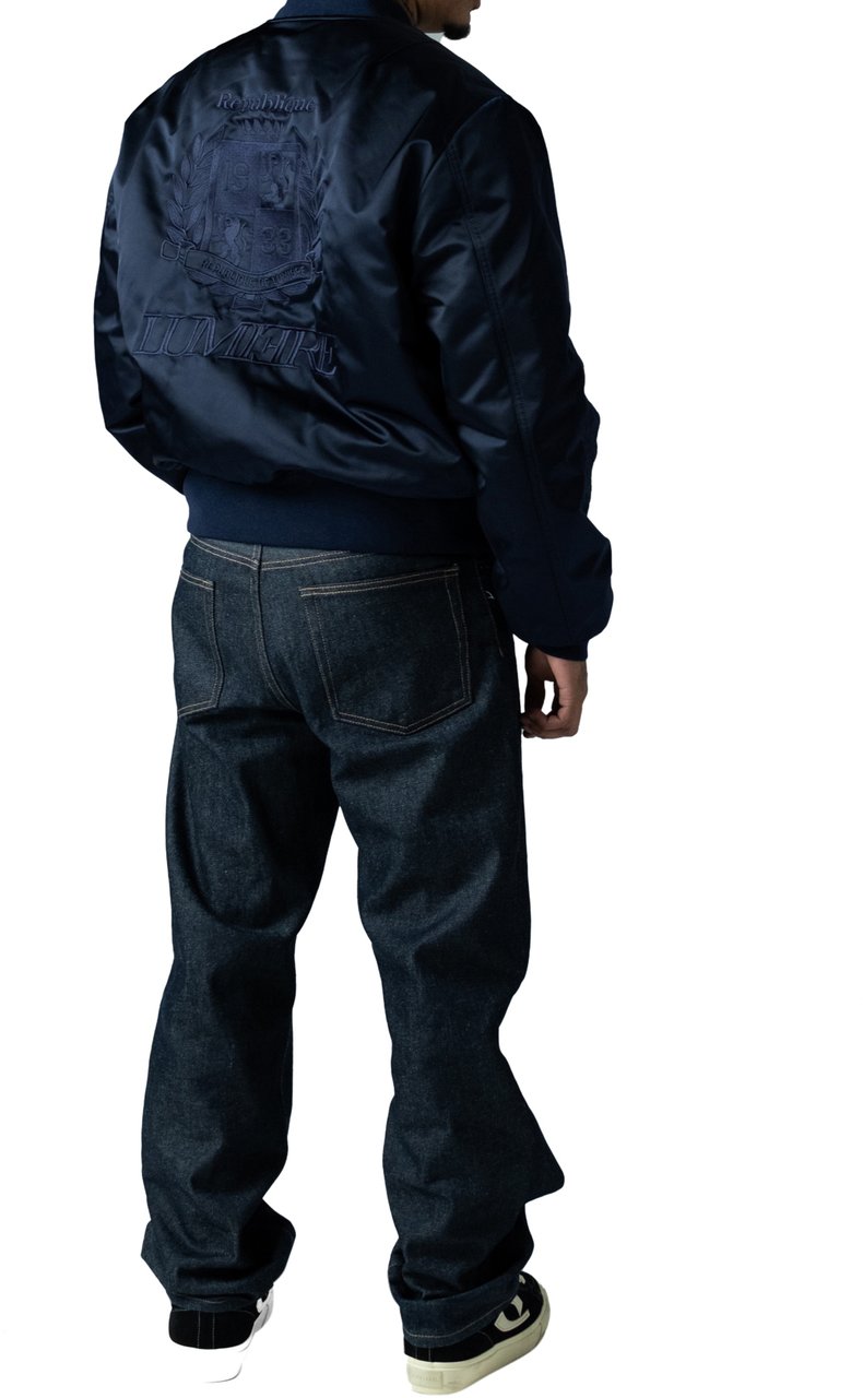 LUMI3RE Republique Nylon Bomber Jacket Blue Blauw