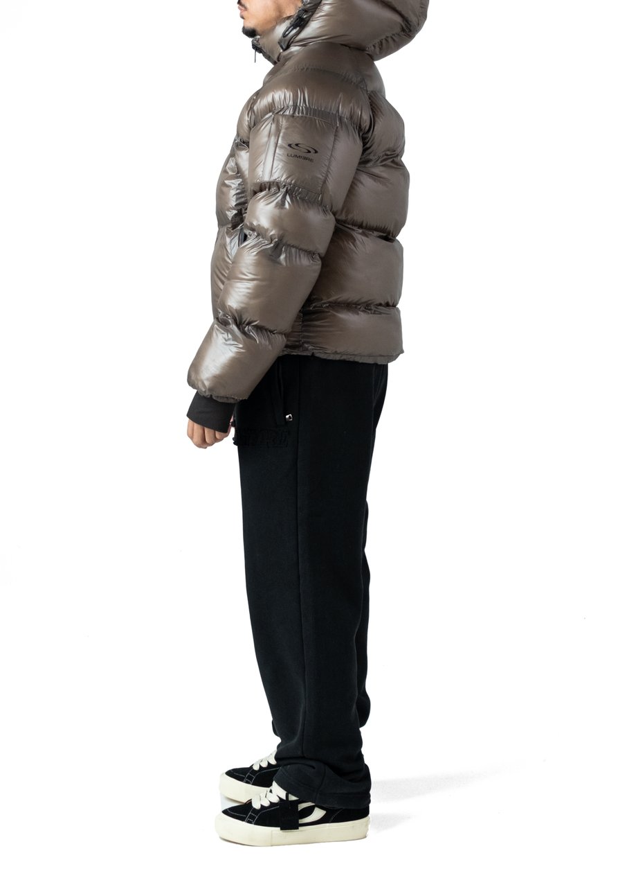 LUMI3RE Brown Wave Logo Pattern Jacket Bruin