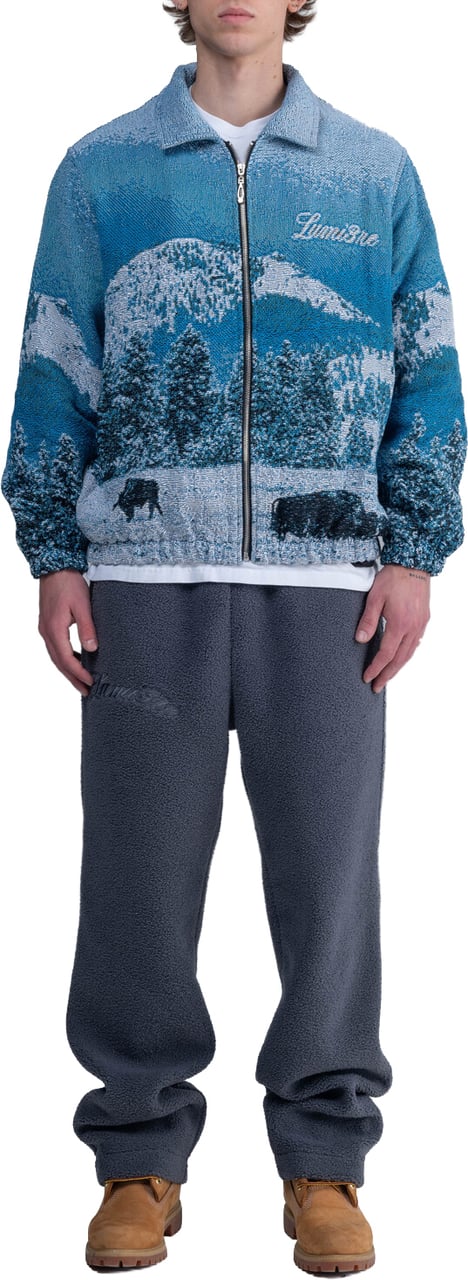 LUMI3RE Mountain Lake Jacquard Jacket Lichtblauw