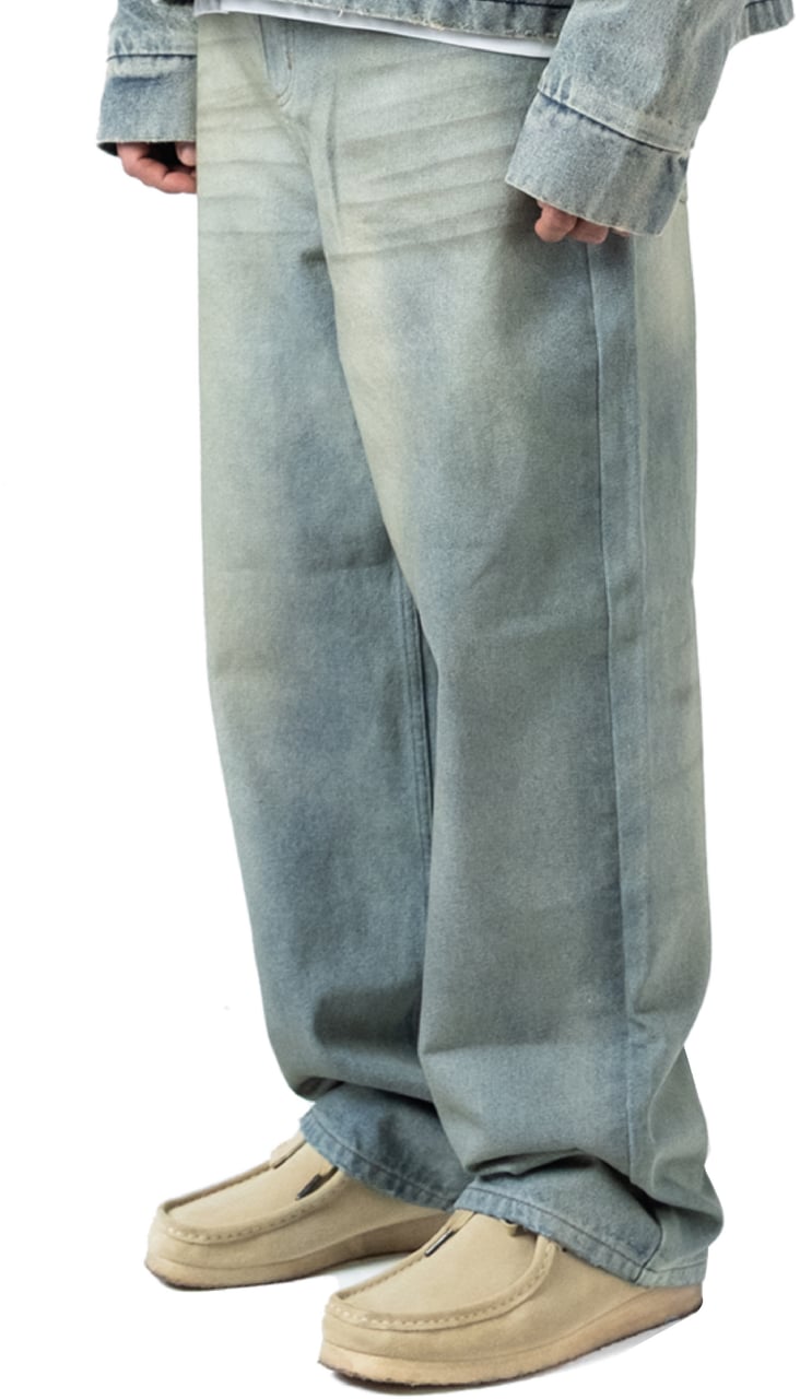 LUMI3RE Leather Patch ‘1933’ Jeans (Man) Lichtblauw