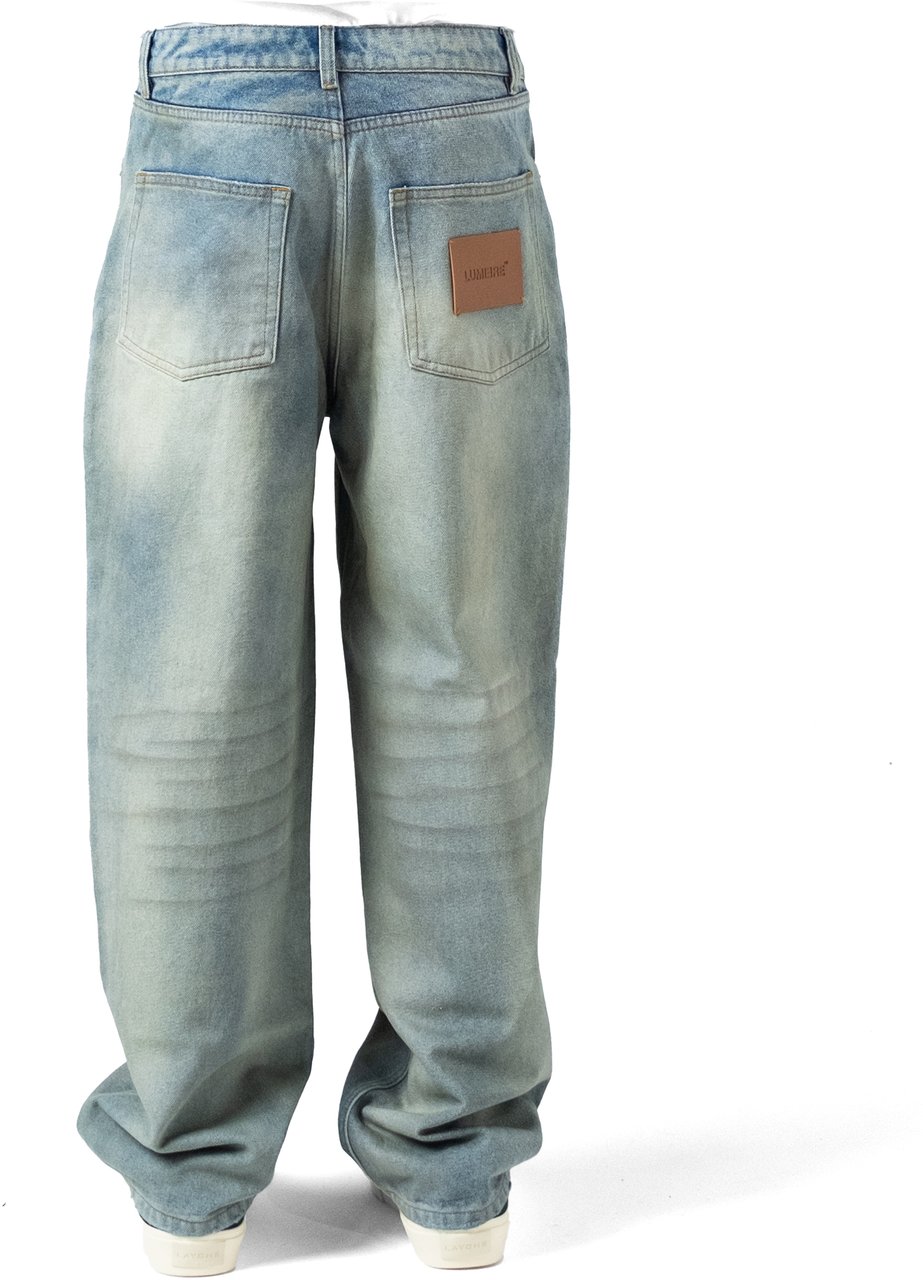 LUMI3RE Leather Patch ‘1933’ Jeans (Man) Lichtblauw