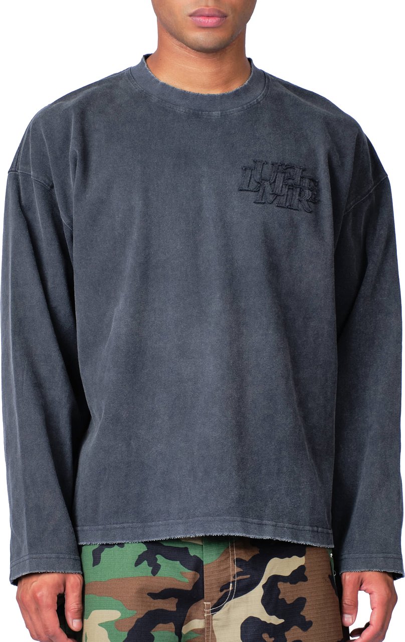 LUMI3RE The Patch Longsleeve Washed Grey Grijs