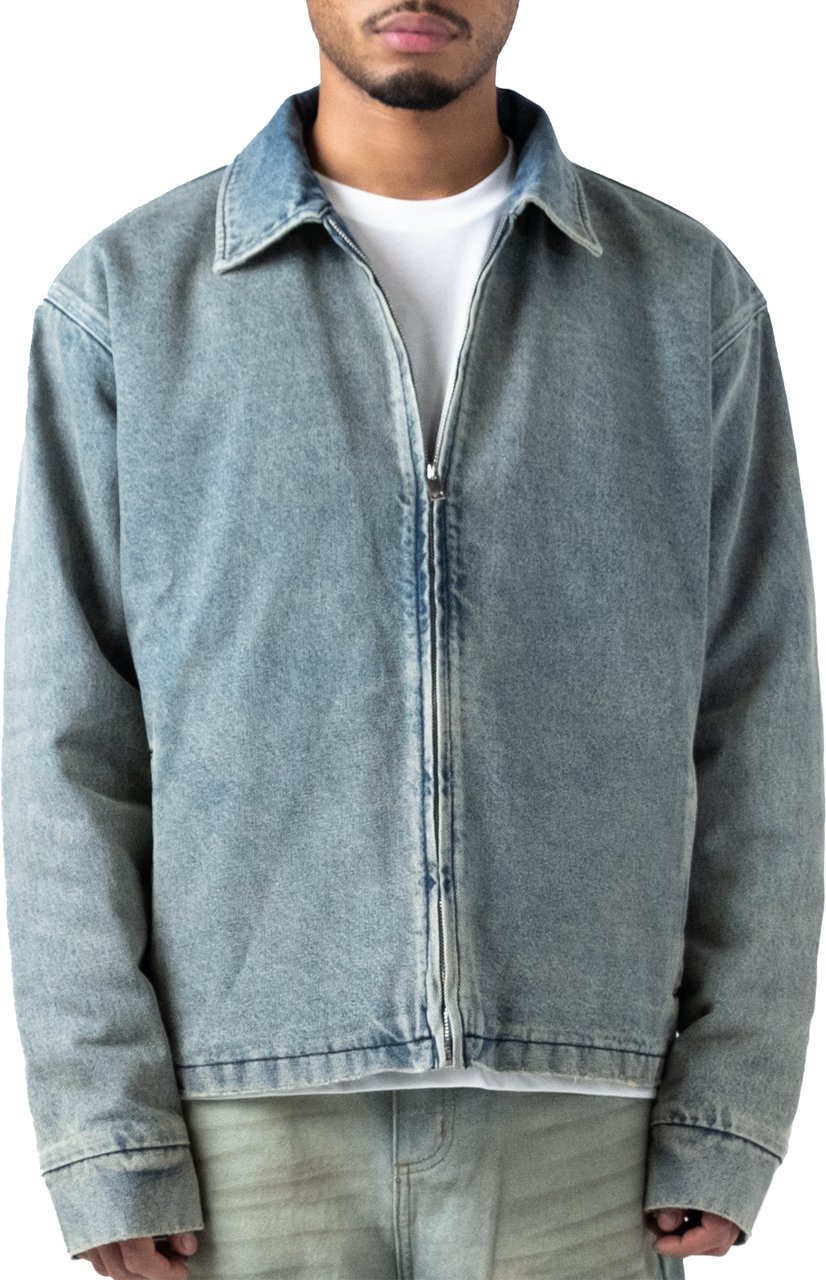 LUMI3RE Destroyed Washed Denim jacket Lichtblauw