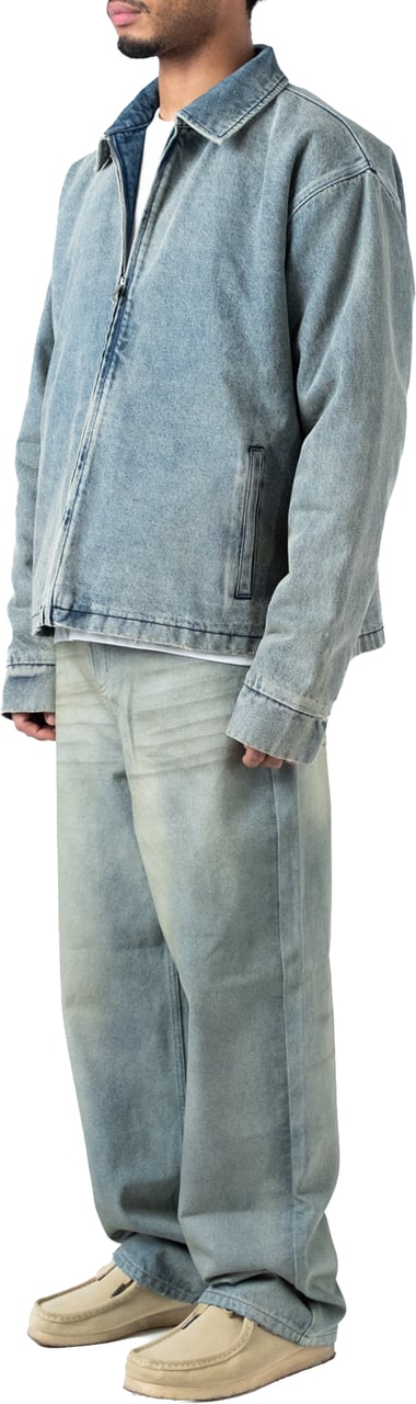 LUMI3RE Destroyed Washed Denim jacket Lichtblauw