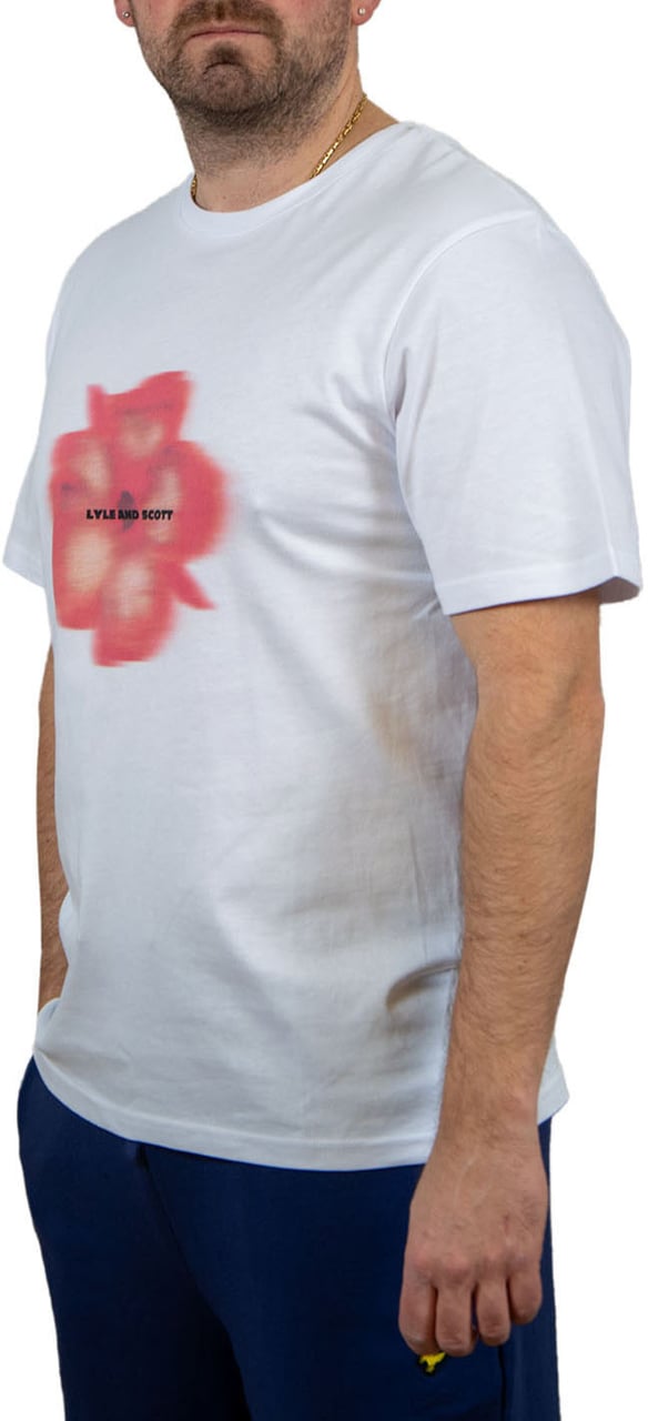 Lyle & Scott Motion Floral Graphic T-Shirt Wit
