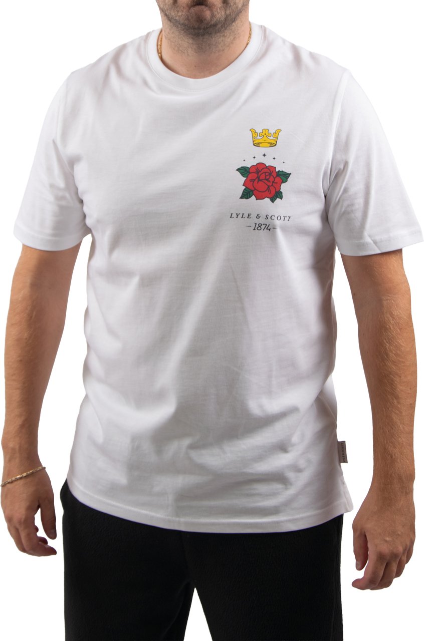 Lyle & Scott Lyle & Scott Rose And Crown Graphic T-Shirt Wit