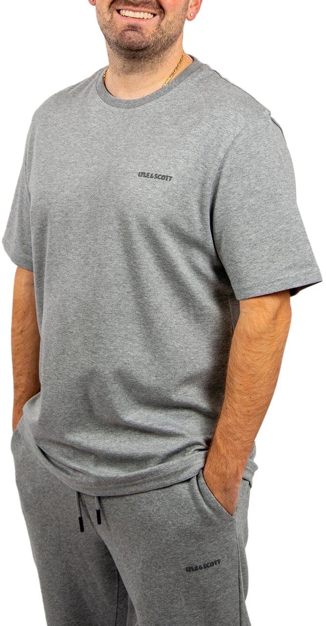 Lyle & Scott Lyle & Scott Chest Logo Interlock T-Shirt Grijs
