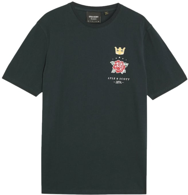 Lyle & Scott Lyle &amp; Scott Rose And Crown Graphic T-Shirt Blauw