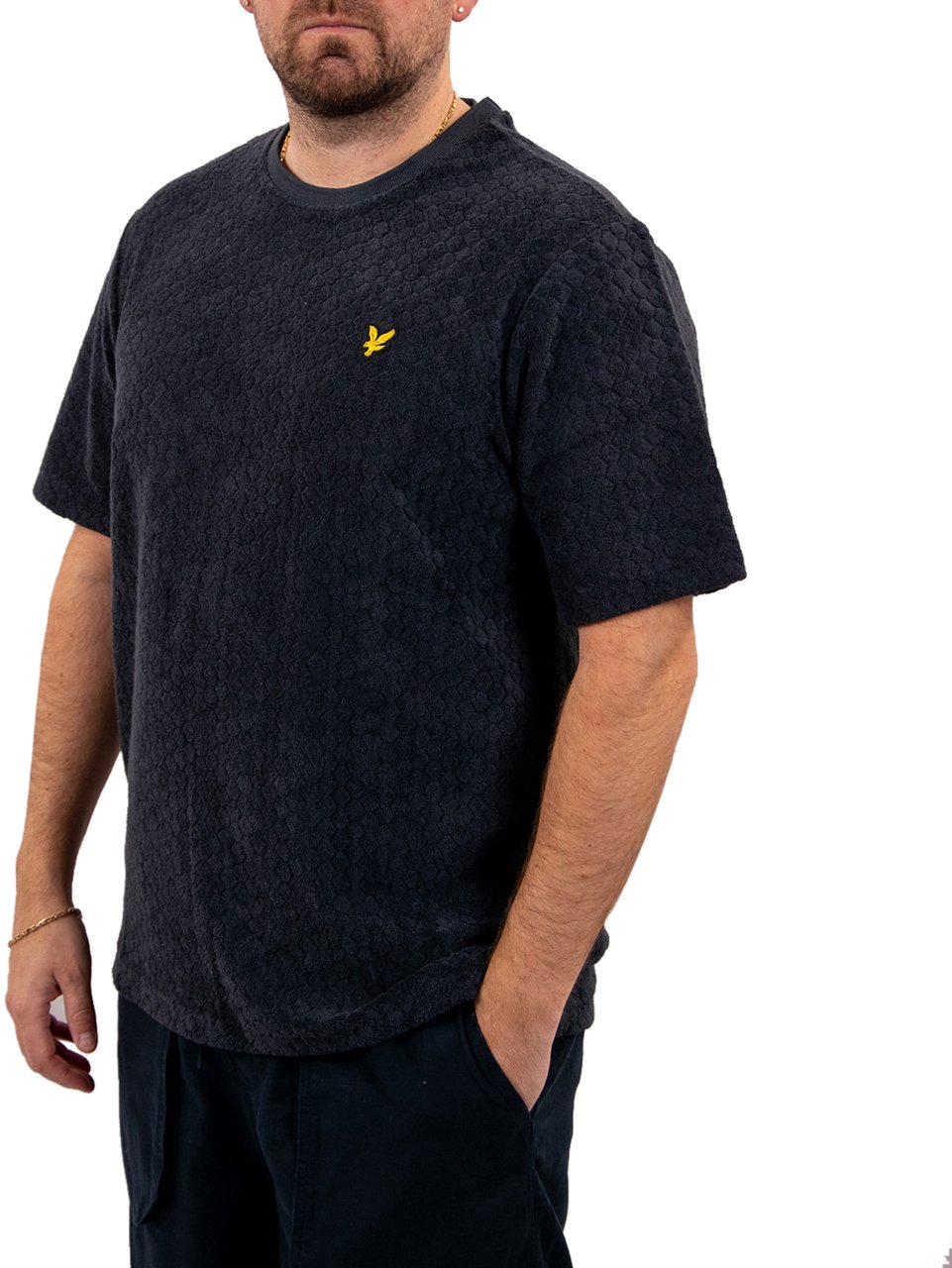 Lyle & Scott Lyle & Scott Honeycomb Towelling T-Shirt Blauw