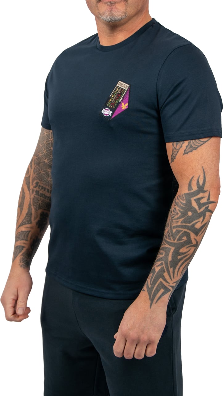 Lyle & Scott Supermarket Embroidered T-Shirt Blauw