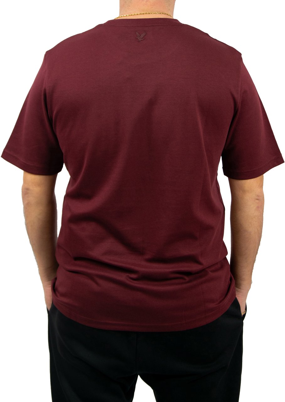 Lyle & Scott Lyle &amp; Scott Chest Logo Interlock T-Shirt Rood