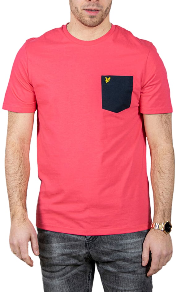 Lyle & Scott Lyle &amp; Scott Contrast Pocket T-Shirt Rood