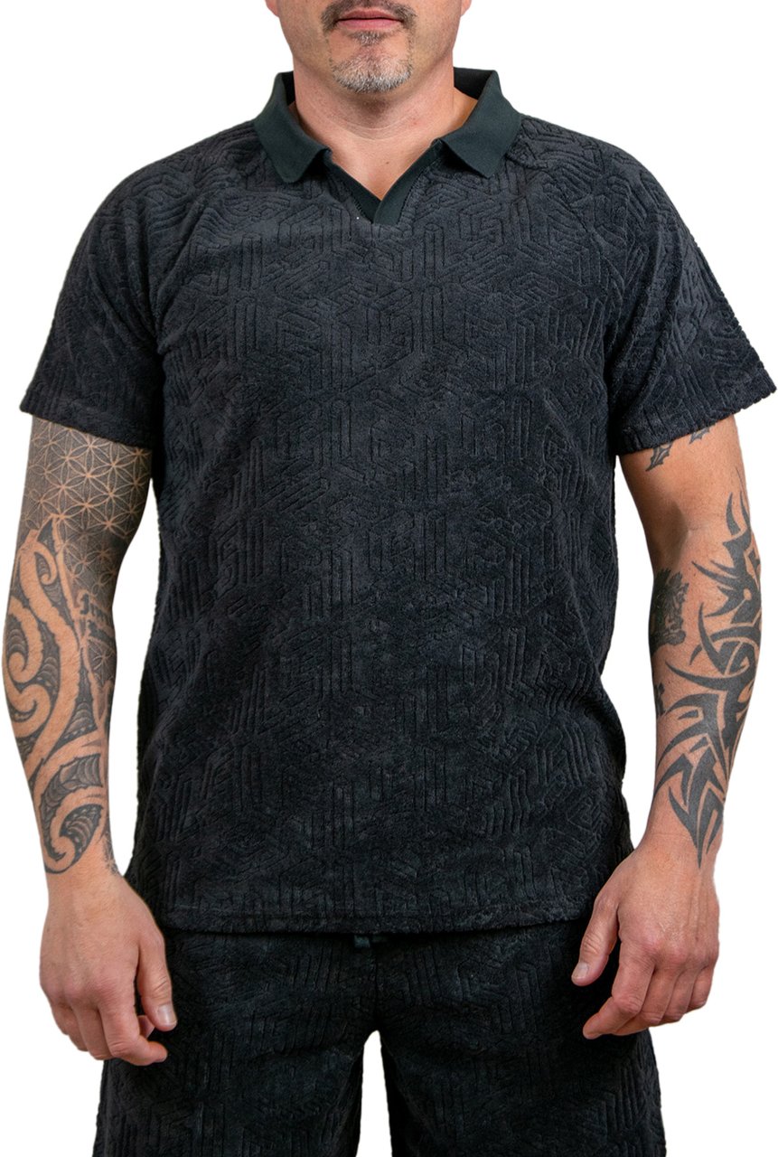 Lyle & Scott Lyle & Scott Emblem Towelling Polo Shirt Zwart