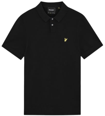 Lyle & Scott Lyle & Scott Cotton Short Sleeve Knitted Polo Zwart