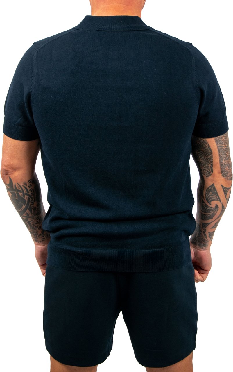 Lyle & Scott Lyle &amp; Scott Cotton Short Sleeve Knitted Polo Blauw