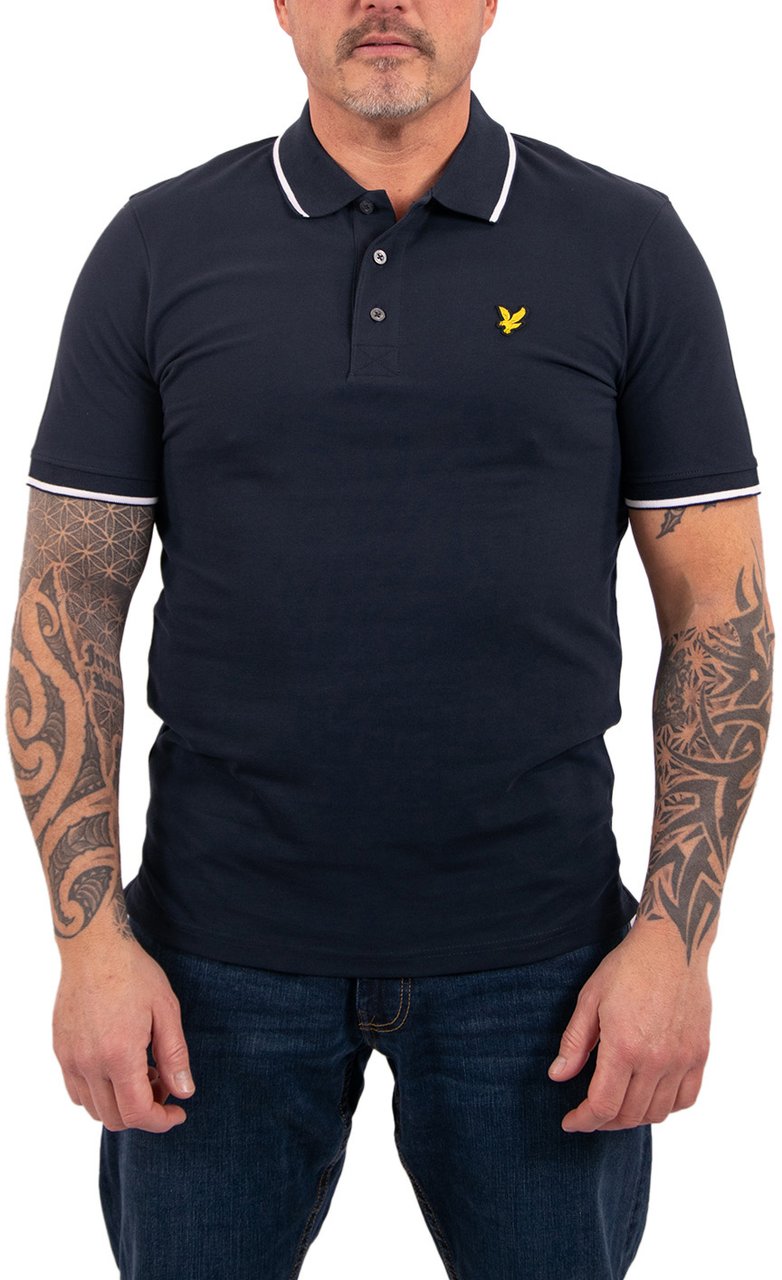 Lyle & Scott Lyle & Scott Tipped Polo Shirt Blauw