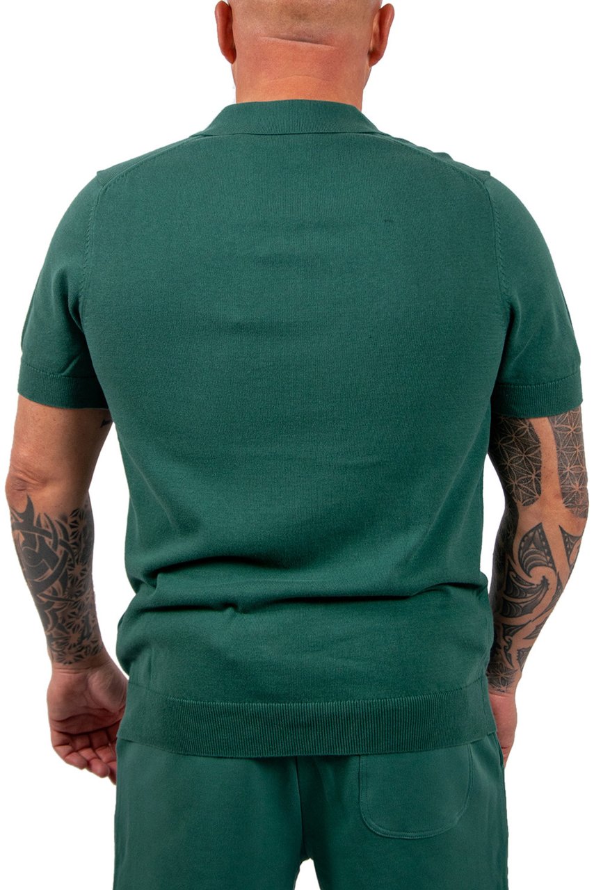 Lyle & Scott Lyle & Scott Cotton Short Sleeve Knitted Polo Groen