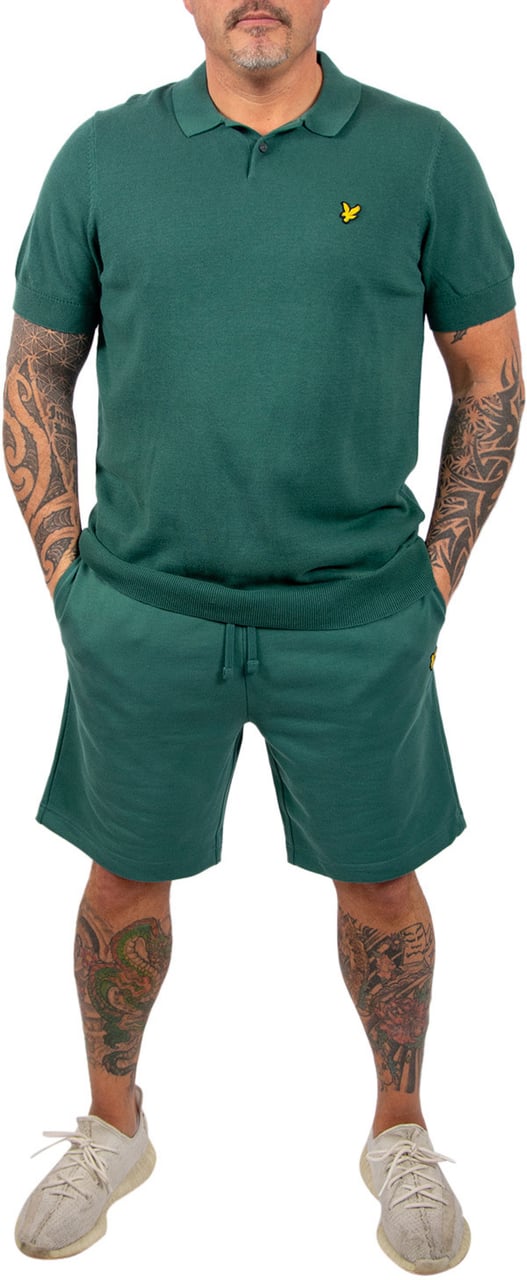 Lyle & Scott Cotton Short Sleeve Knitted Polo Groen