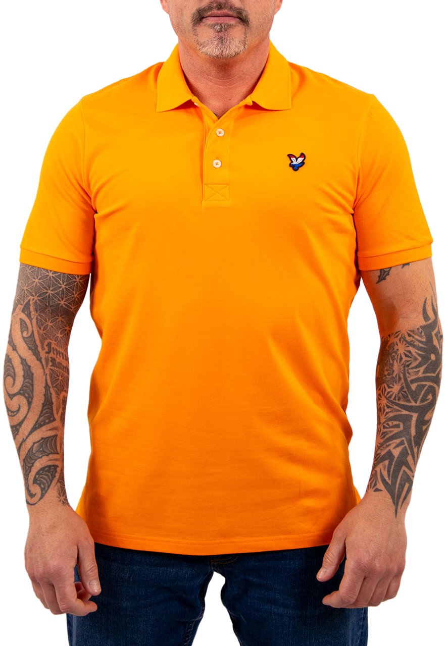 Lyle & Scott Lyle & Scott Flag Eagle Polo Shirt Oranje