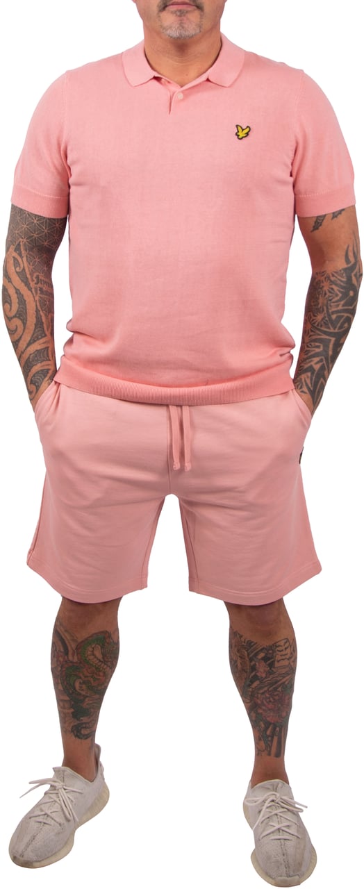 Lyle & Scott Lyle & Scott Cotton Short Sleeve Knitted Polo Roze