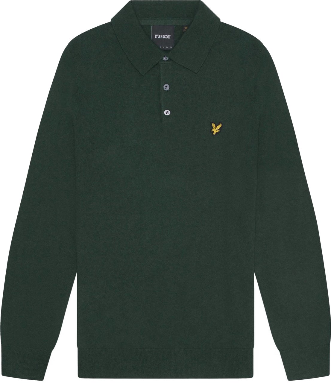 Lyle & Scott Lyle &amp; Scott Cotton Merino Long Sleeve Knitted Polo Groen
