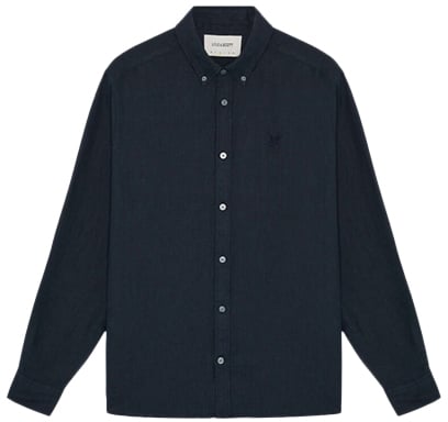 Lyle & Scott Lyle & Scott Long Sleeve Linen Shirt Blauw
